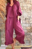 Larc Frill Kick Pant Aubergine